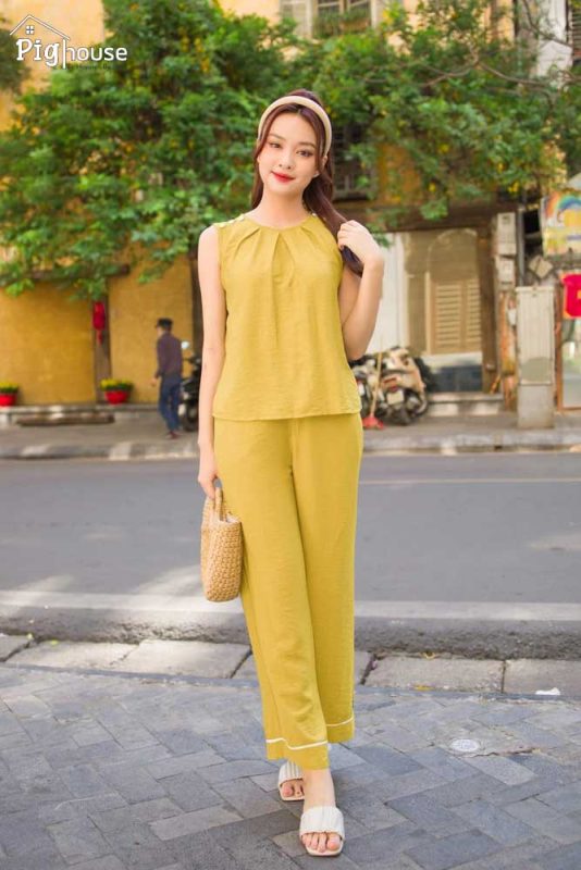 Bộ dài cộc Cardina 3DF05 vải đũi nhiều màu