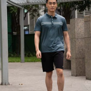 Bộ nam cổ Polo Rinoboss BNA416X xanh in ngực