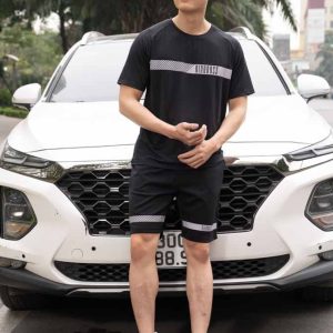 Bộ nam cổ tròn Rinoboss BNA482X màu đen