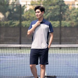 Bộ nam cổ Polo Rinoboss BNA492 Ghi phối xanh