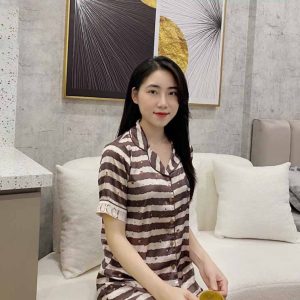 Bộ pijama đùi kẻ ngang