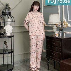 Bộ dài cộc Pijama họa tiết chữ hàn