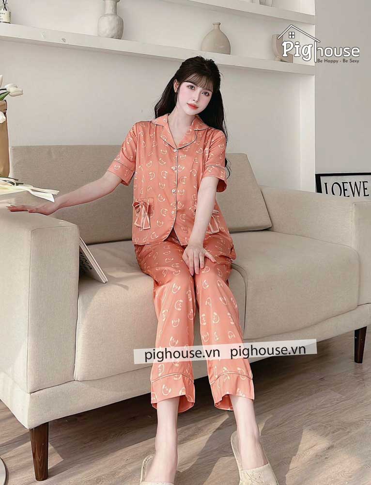 Bộ dài cộc Pijama hình tai nghe