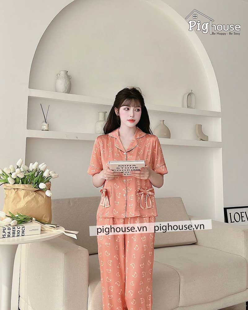 Bộ dài cộc Pijama hình tai nghe