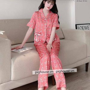 Bộ dài cộc Pijama hình tai nghe
