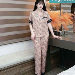 Bộ dài cộc the mum màu hồng