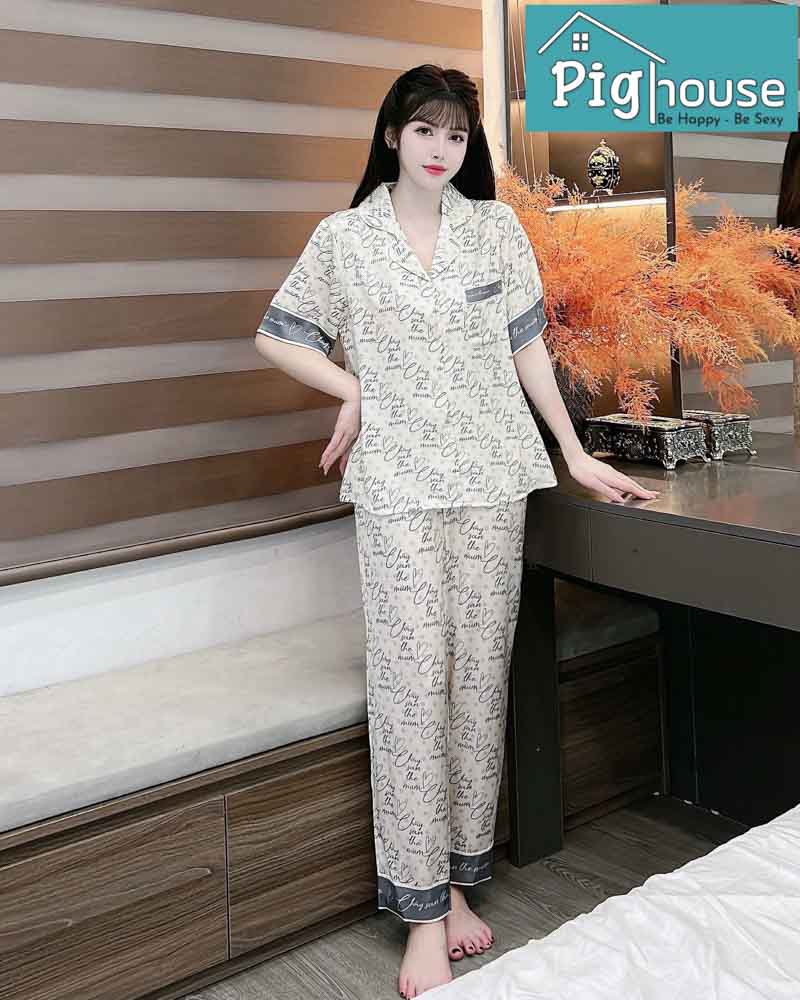 Bộ dài cộc the mum màu trắng