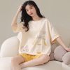 Bộ đùi cộc cotton màu vàng đồng giá