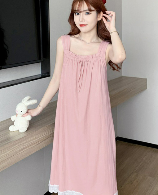 đầm nữ 2 dây đồng giá màu nâu