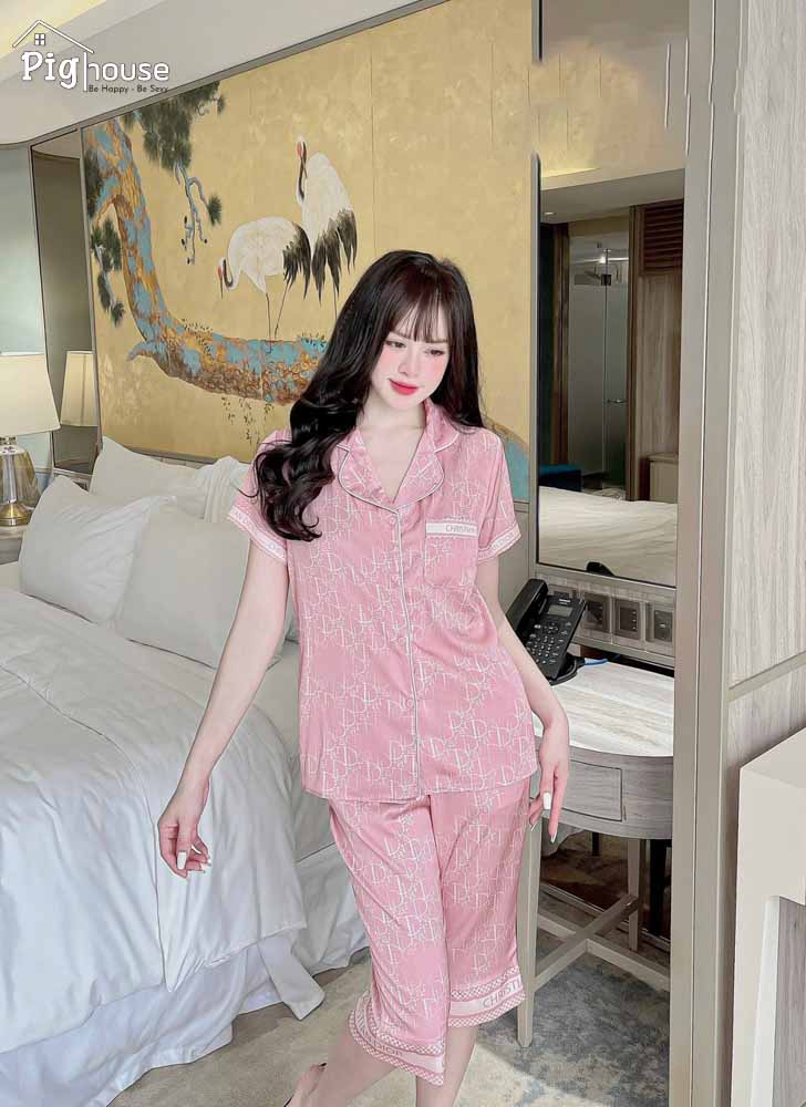 bộ ngố cộc pijama chữ dior