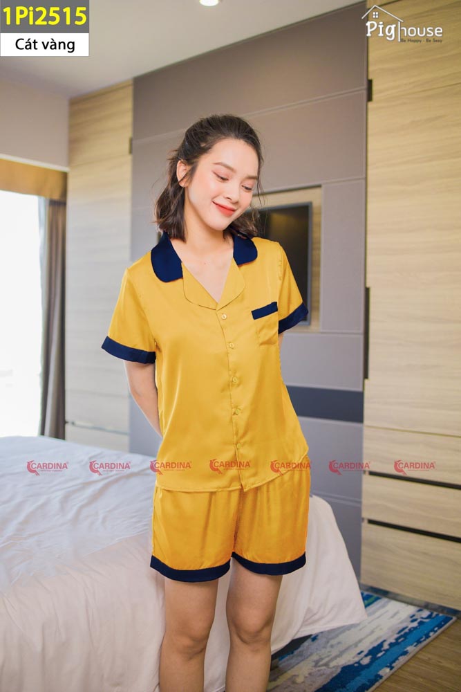 Bộ đùi pijama Cardina lụa trơn 1PI25