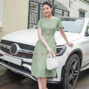 Đầm ký giả công sở Cardina 3VK04