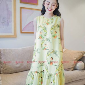 Đầm suông cardina sát nách 3VM02