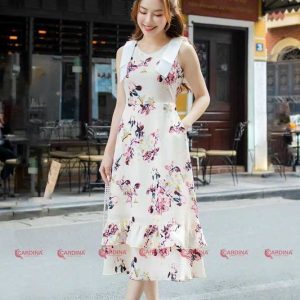 Đầm maxi Cardina tay nơ 3VT01