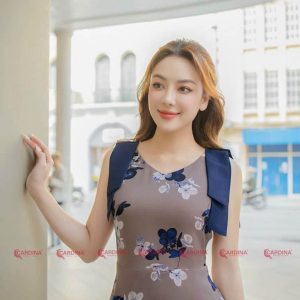 Đầm maxi Cardina tay nơ 3VT01