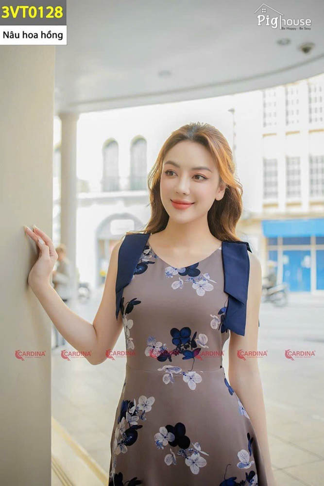 Đầm maxi Cardina tay nơ 3VT01