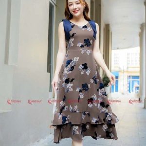 Đầm maxi Cardina tay nơ 3VT01