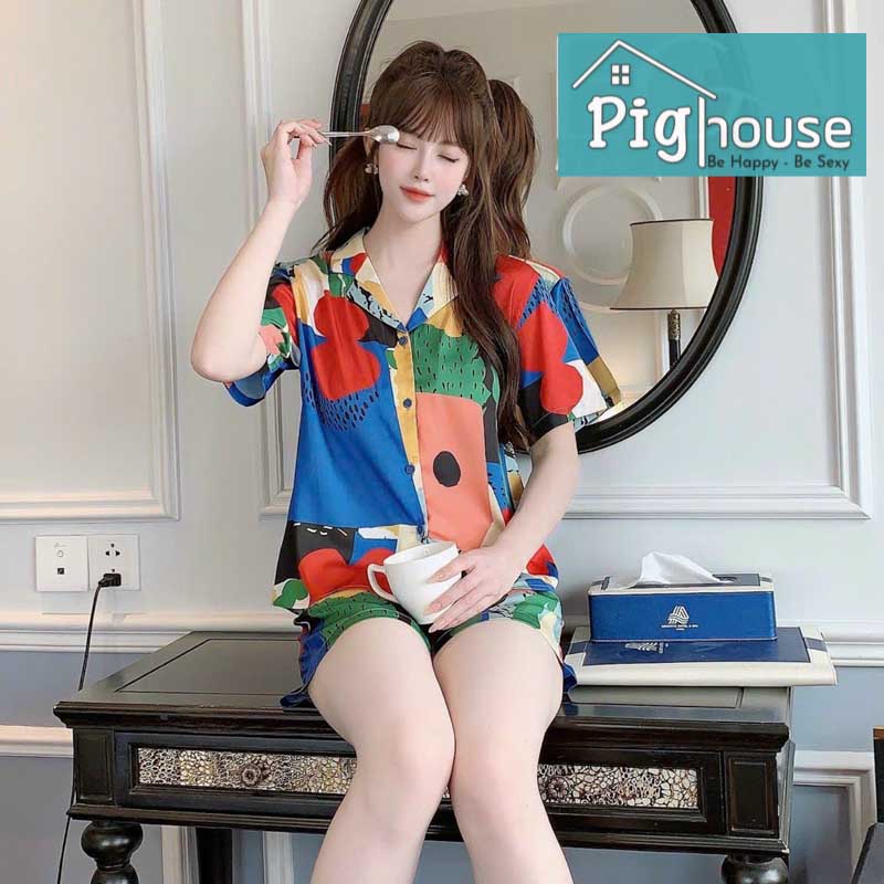 Bộ pijama đùi phối nhiều màu sắc