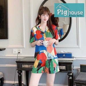 Bộ pijama đùi phối nhiều màu sắc