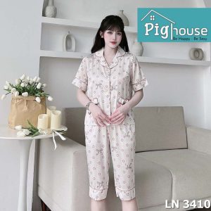 Bộ Pijama ngố in hình nơ tim