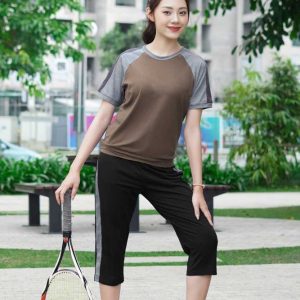 Bộ thể thao cotton cardina lửng phối tay 2cf01