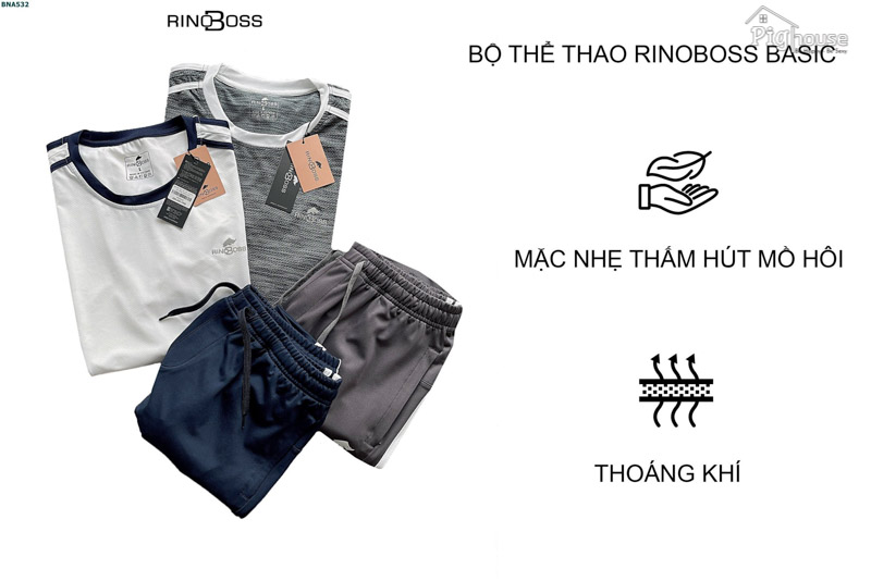 Bộ nam cổ tròn rinoboss BNA532