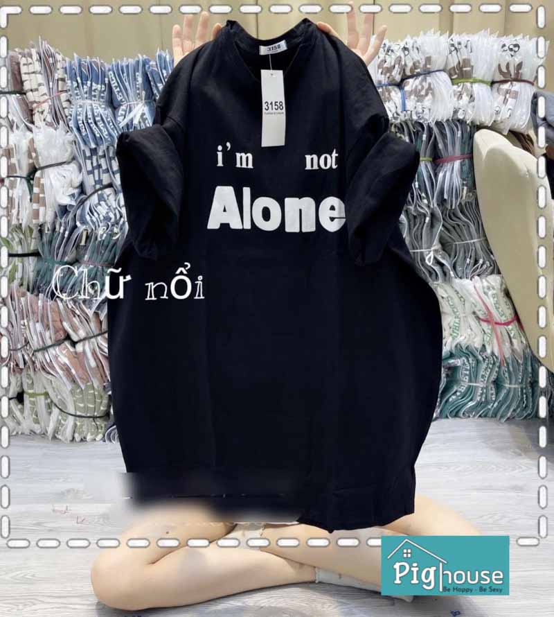 Áo phông đồng giá in hình chữ Alone