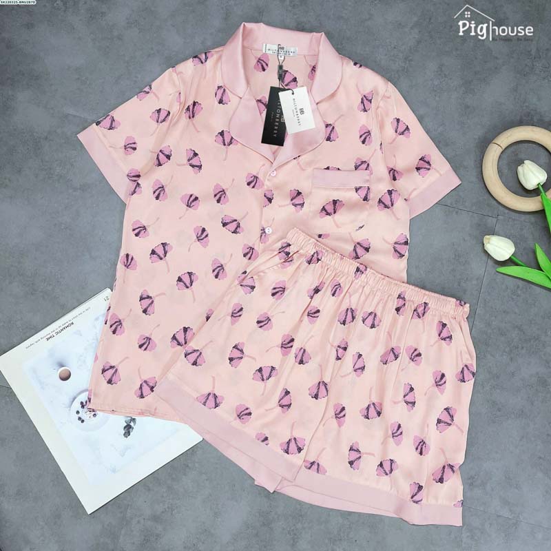 Bộ Pijama đùi in hình cánh hoa