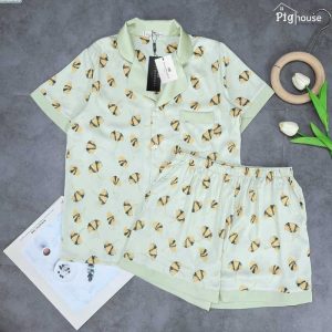 Bộ Pijama đùi in hình cánh hoa