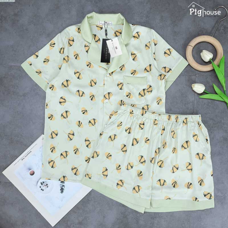 Bộ Pijama đùi in hình cánh hoa