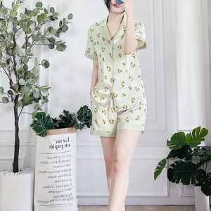 Bộ Pijama đùi in hình cánh hoa