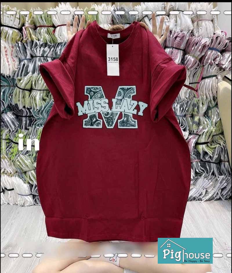 Áo phông đồng giá chữ miss lazy