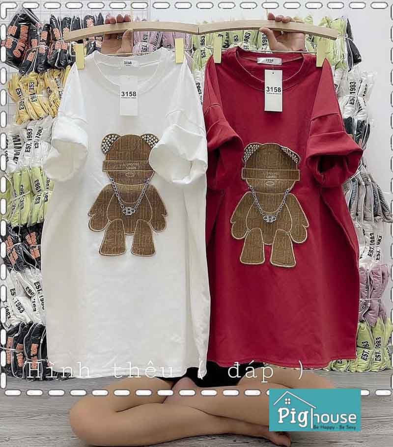 Áo phông đồng giá in hình gấu