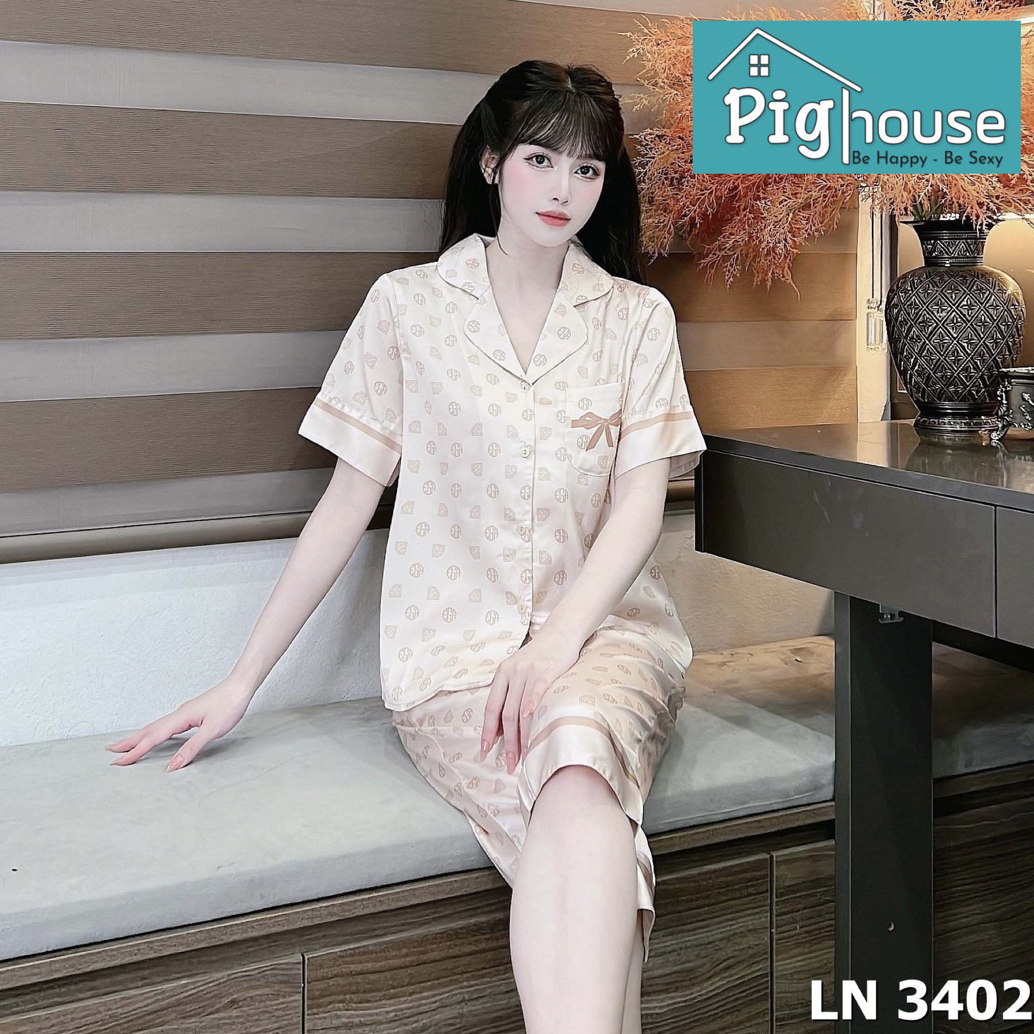 Bộ Pijama Lửng In Hình Kim Cương