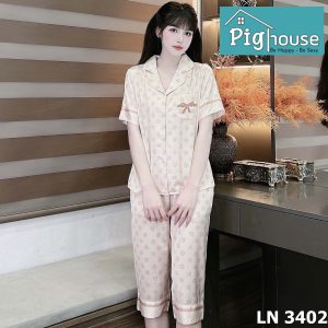 Bộ Pijama Lửng In Hình Kim Cương