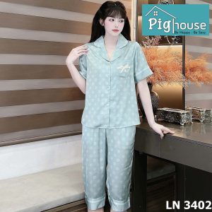 Bộ Pijama Lửng In Hình Kim Cương