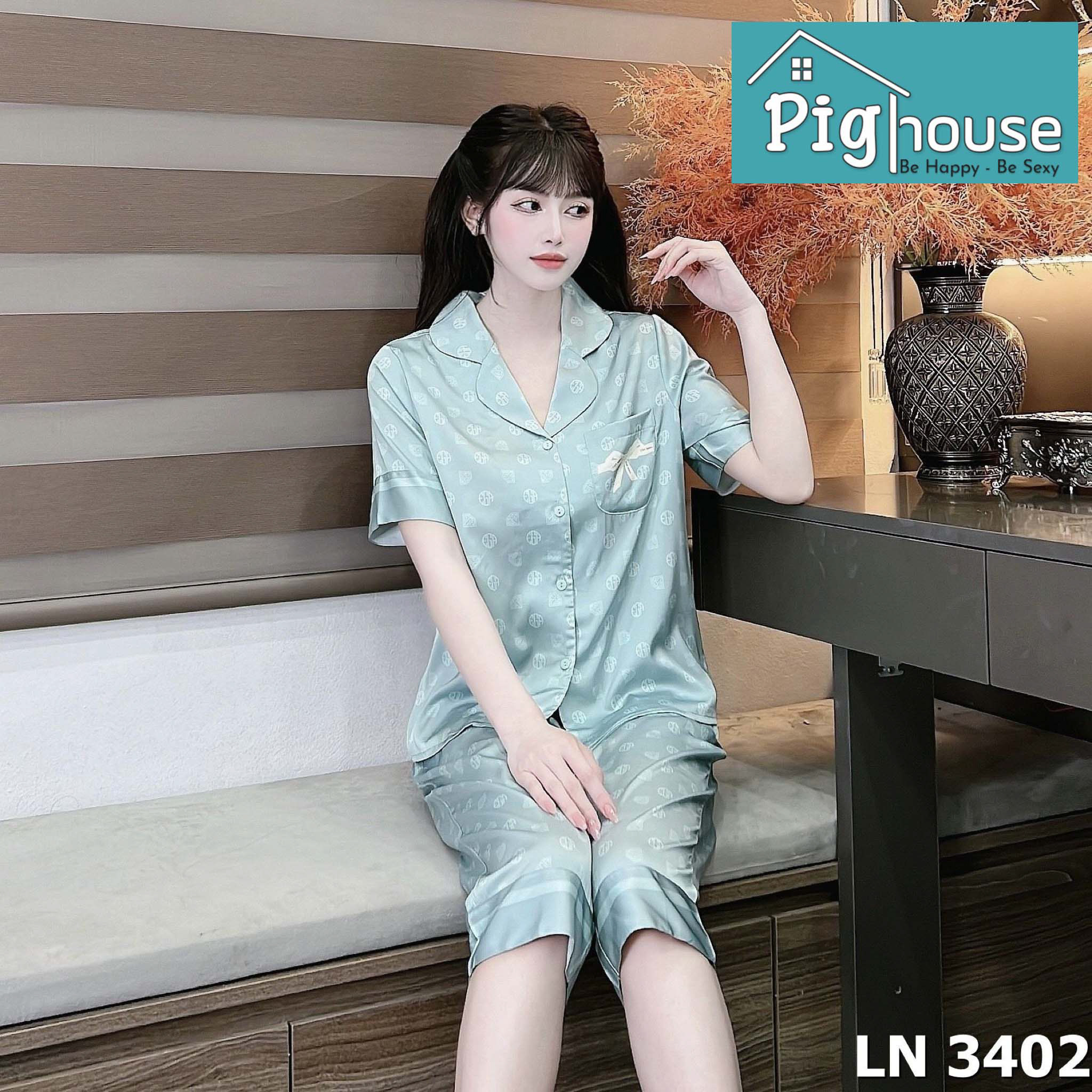 Bộ Pijama Lửng In Hình Kim Cương