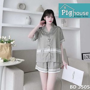 Bộ pijama đùi chấm tròn LV