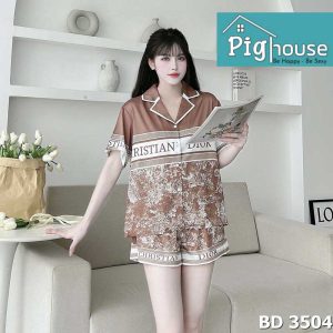 Bộ pijama đùi chữ Christian dior