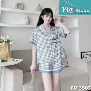 Bộ pijama đùi chữ life time love