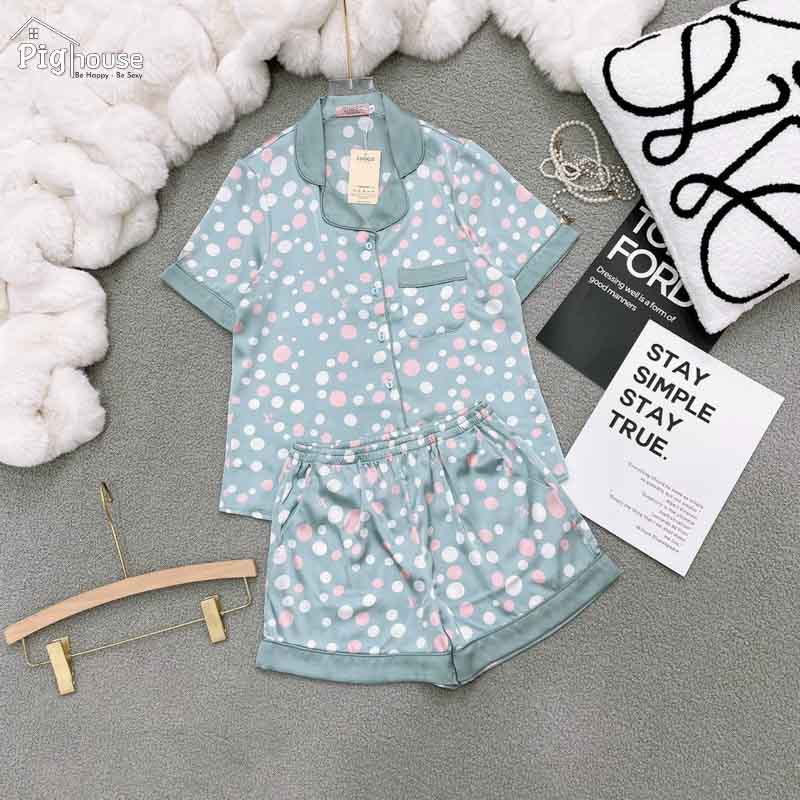 Bộ pijama đùi LV chấm tròn