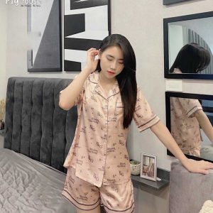 Bộ pijama đùi chữ bloom gardens