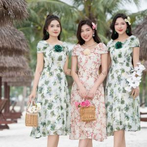 Đầm xòe sắc hoa Ciani DL4155