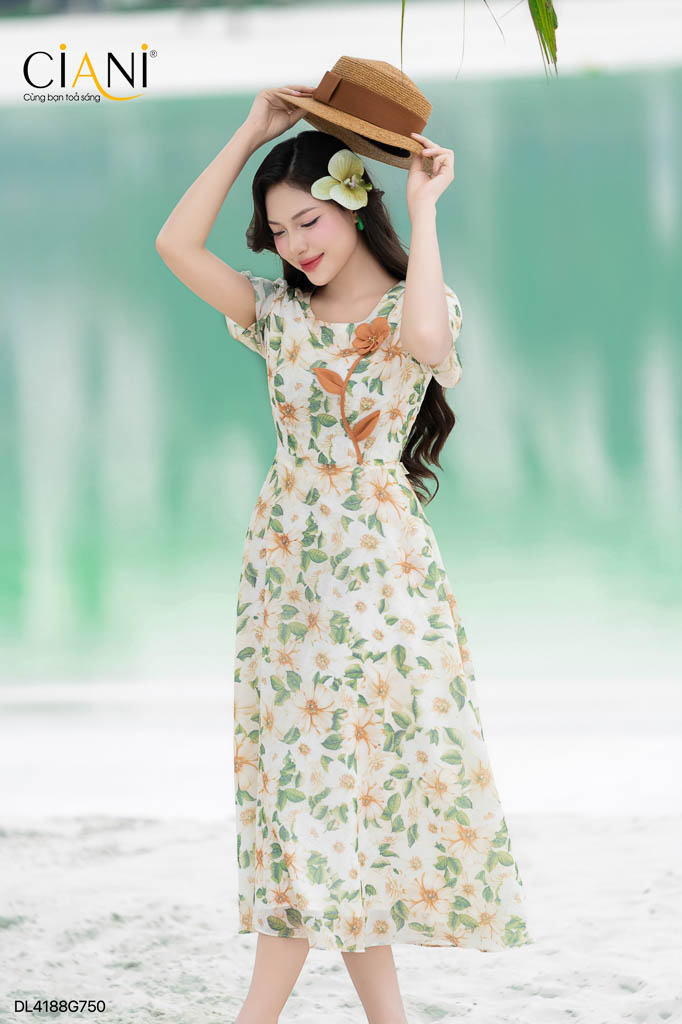 Đầm liền xòe rủ Ciani DL4188
