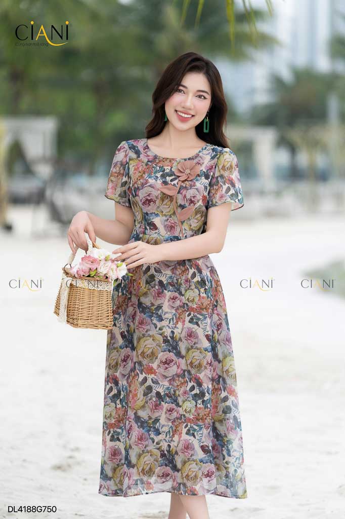 Đầm liền xòe rủ Ciani DL4188