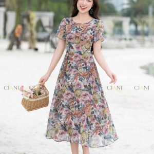 Đầm liền xòe rủ Ciani DL4188