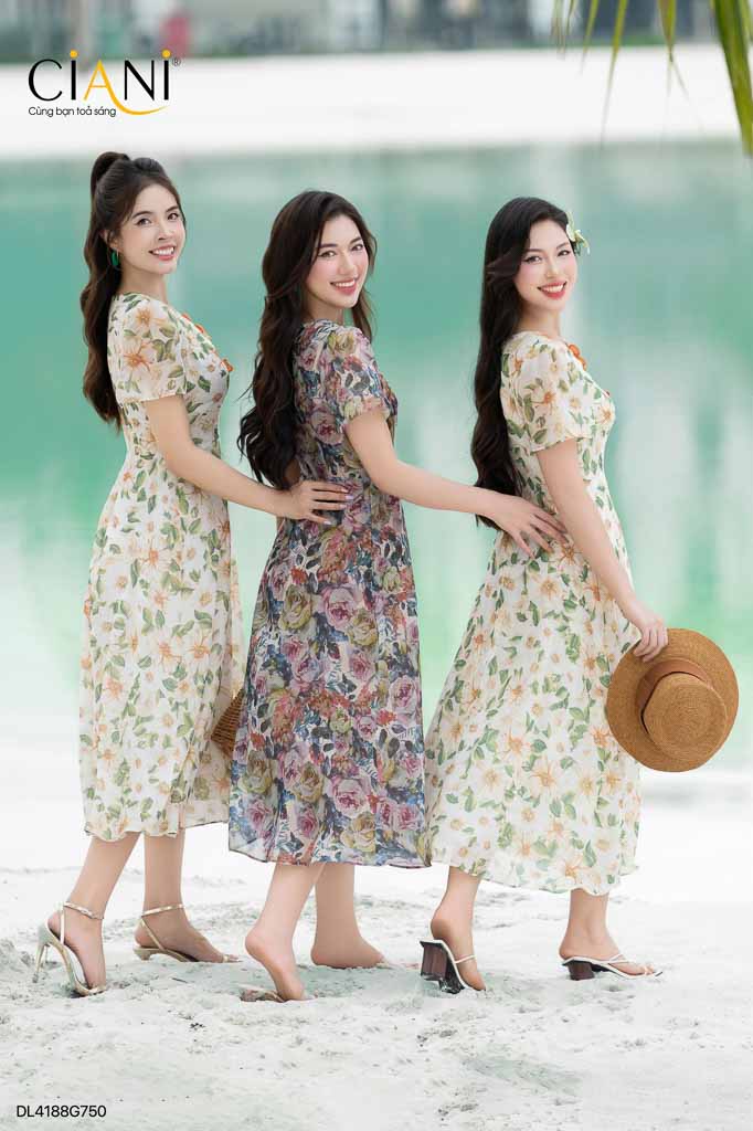 Đầm liền xòe rủ Ciani DL4188