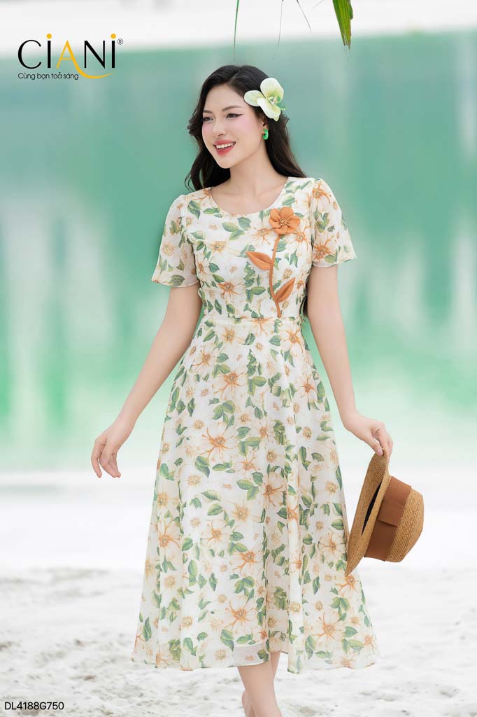 Đầm liền xòe rủ Ciani DL4188