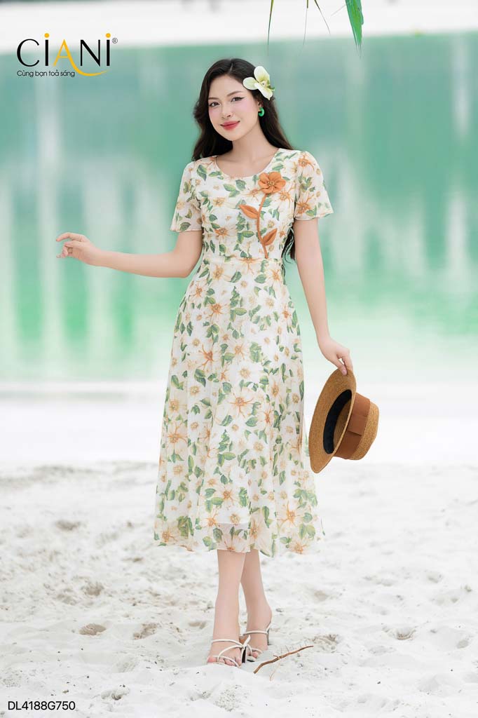 Đầm liền xòe rủ Ciani DL4188