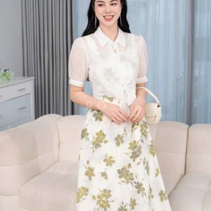 Đầm liền Rose Black RSB2051 lụa satin cao cấp